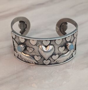 925 Silver Cuff With Stones